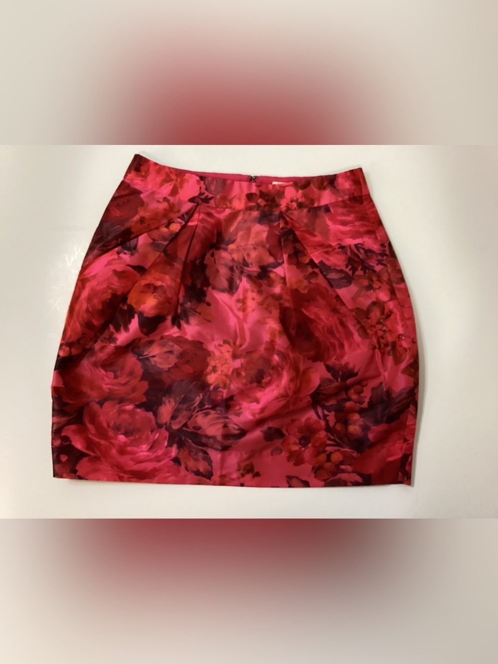 J. Crew Pink and Red Floral Pencil Skirt